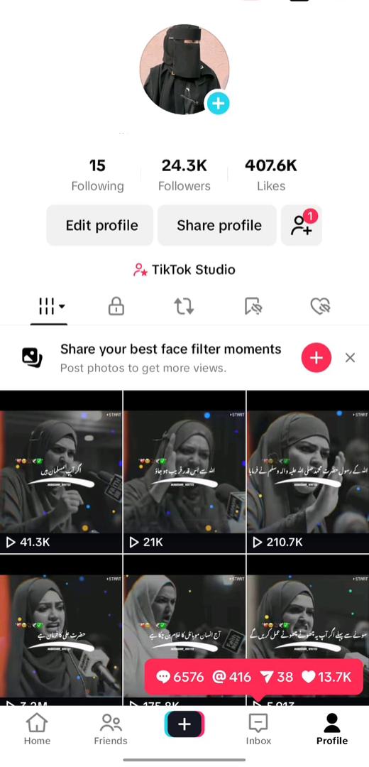 India tiktok 24k followers high quality