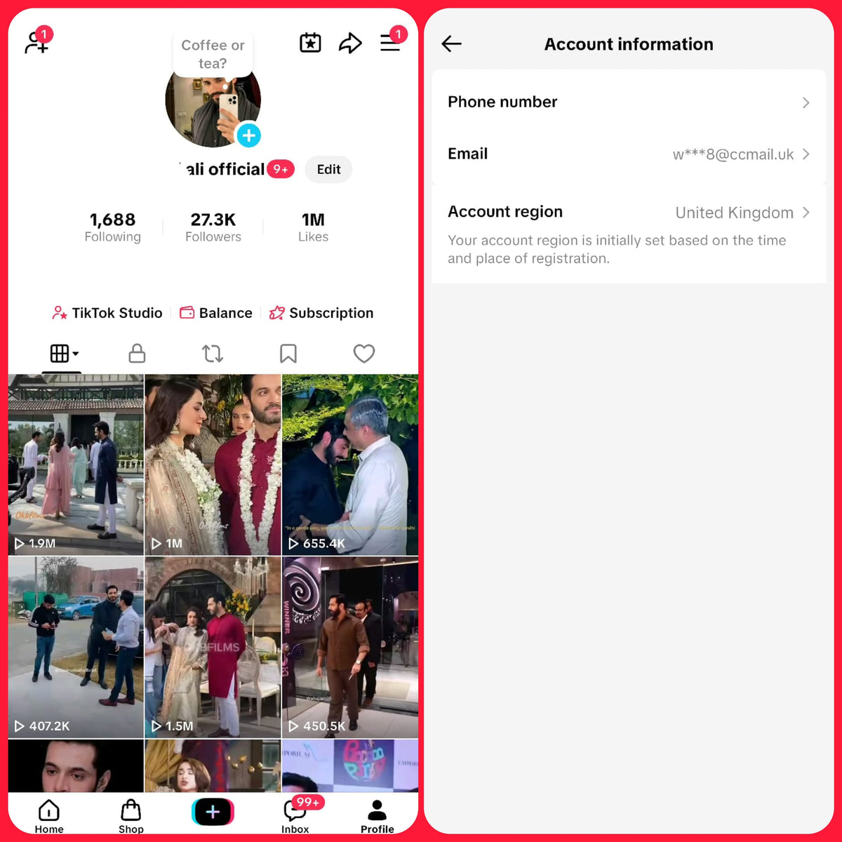 UK tiktok 27k followers high quality